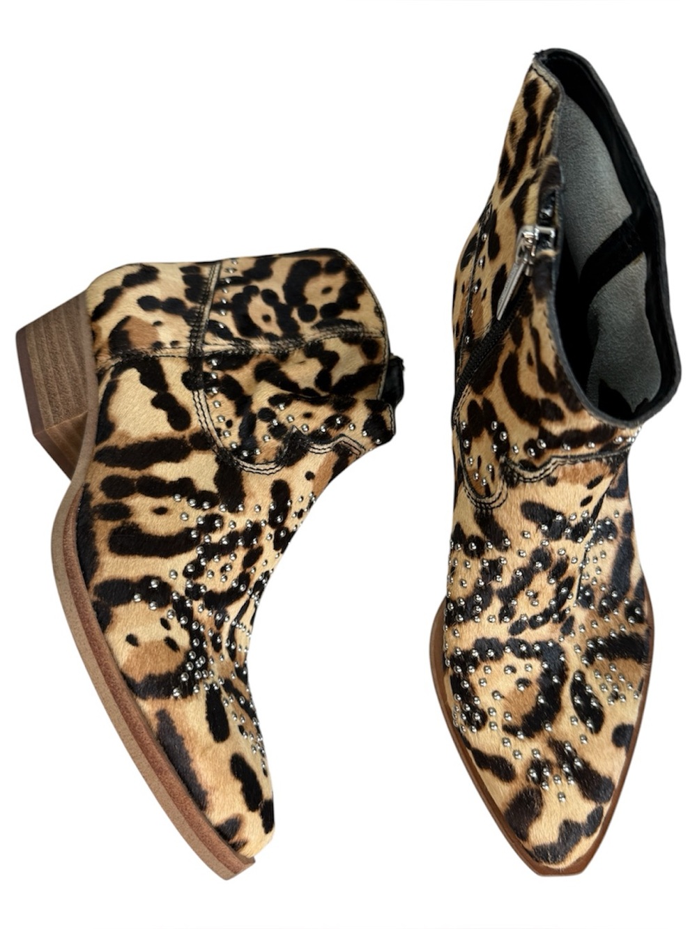Gianni Bini NWOT Brycin Studded Calf Hair  Ankle boots Sz 5.5